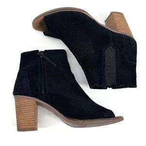 TOMS Black Peep-Toe Booties — Size‎ 9